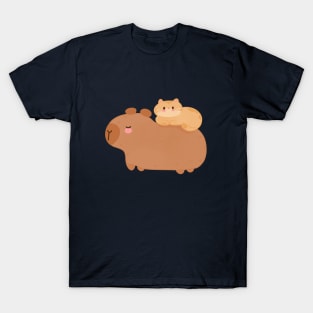 Funny Capybara with cat T-Shirt